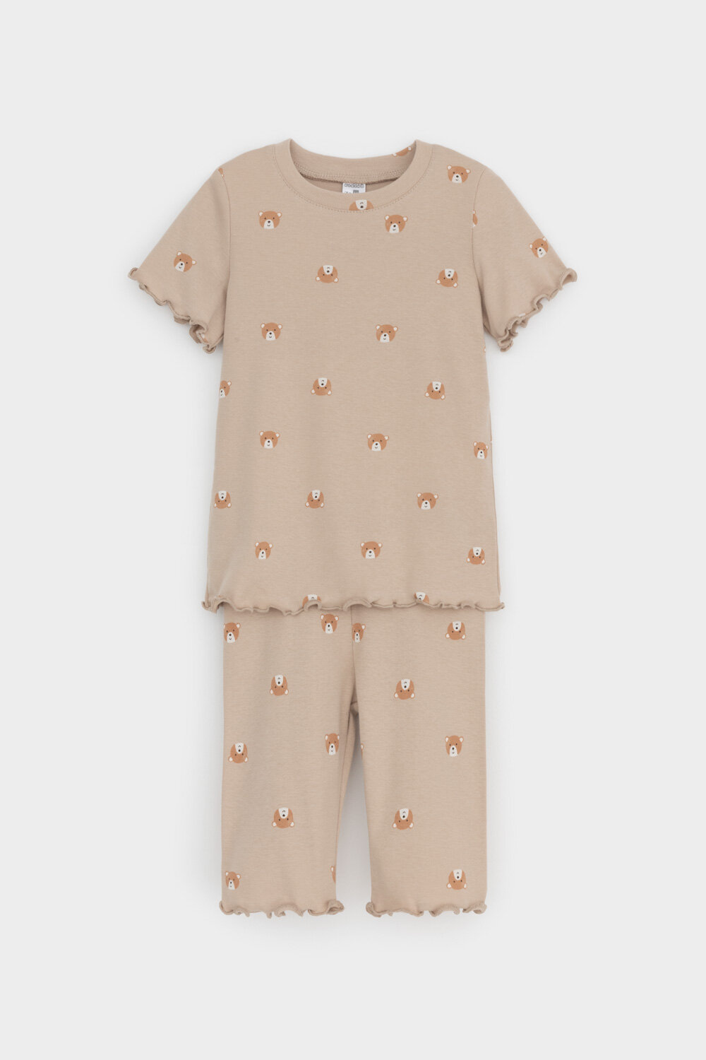 CROCKID Пижама 564973 К 1632 темно-бежевый, медвежонок