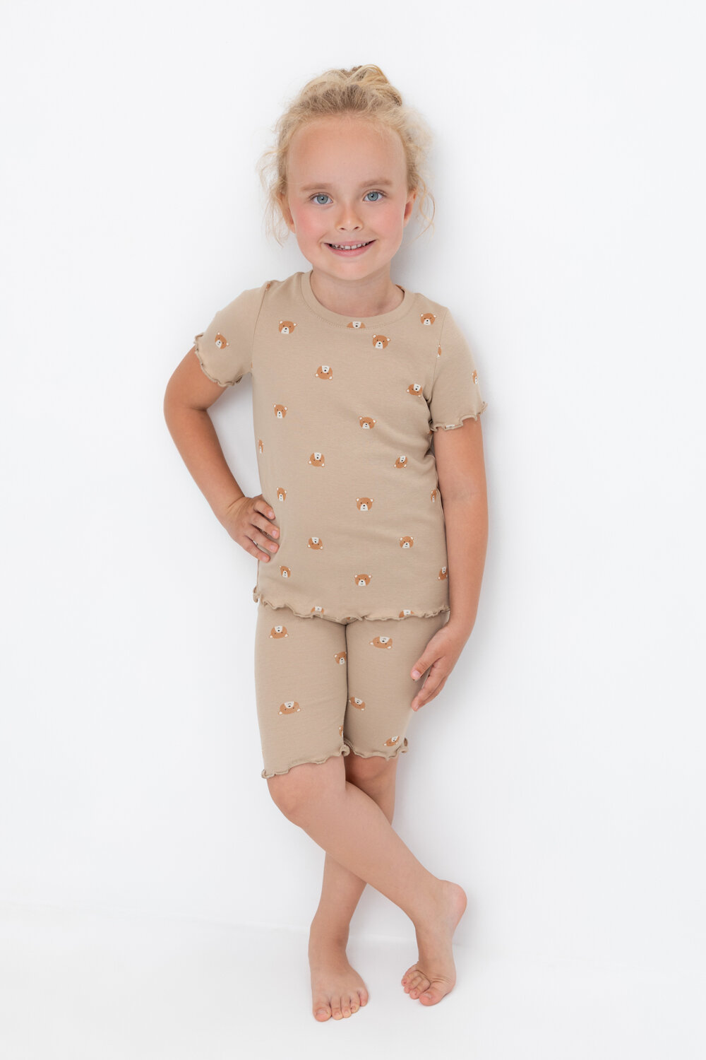 CROCKID Пижама 564973 К 1632 темно-бежевый, медвежонок