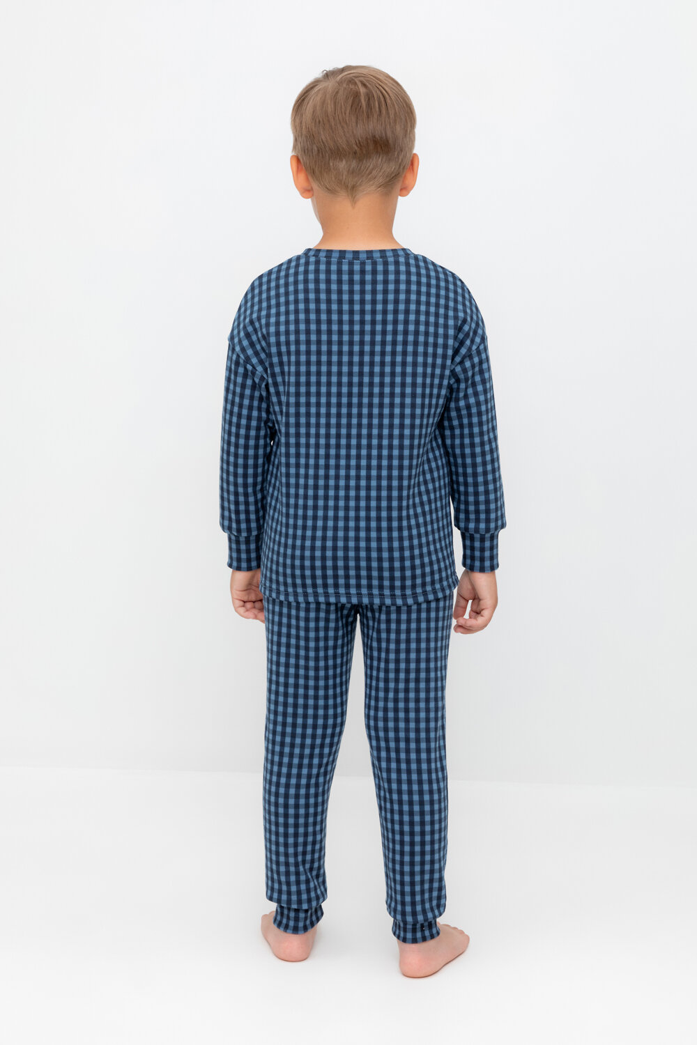 CROCKID Пижама 564976 К 1581 синий джинс, маленькая клетка