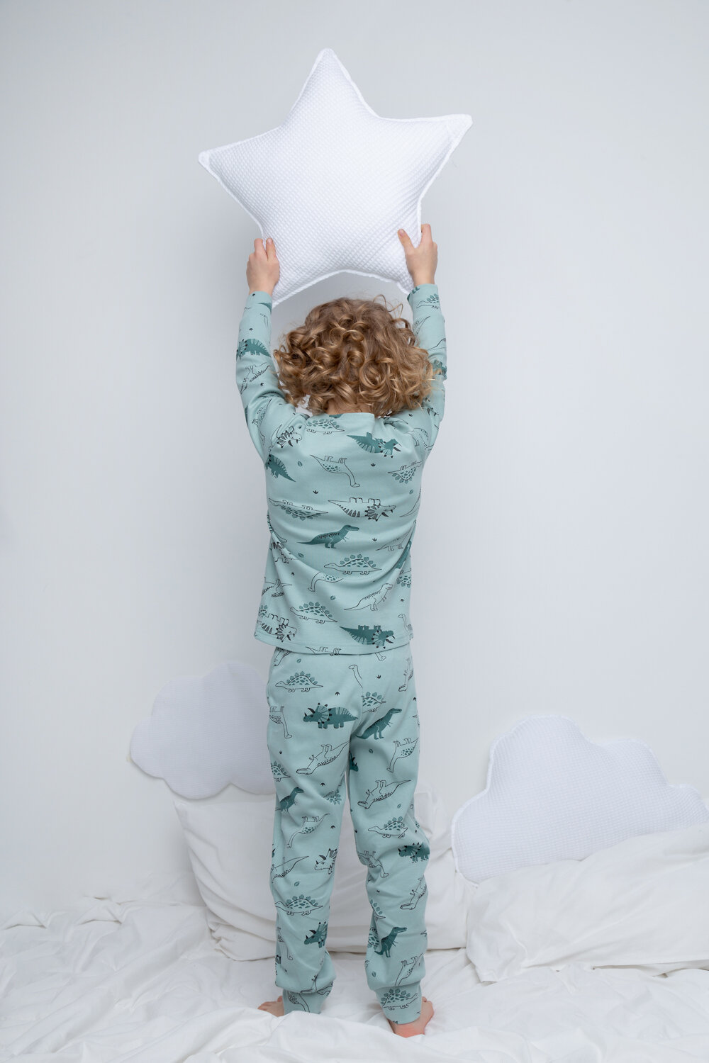 CROCKID Пижама 564977 К 1552/24 голубой прибой, динозавры