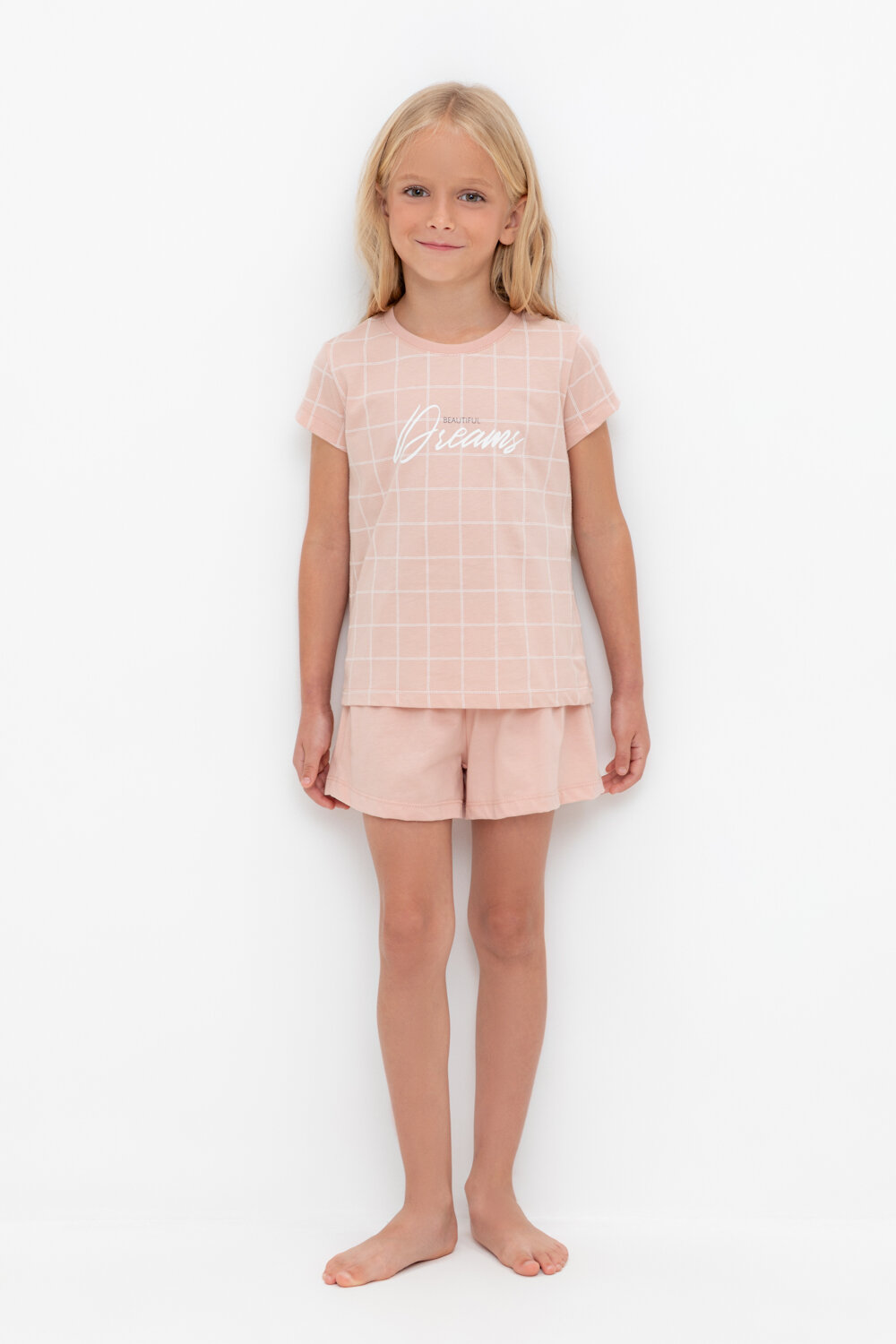 CROCKID Пижама 564984 К 1642 дымчатая роза, двойная клетка