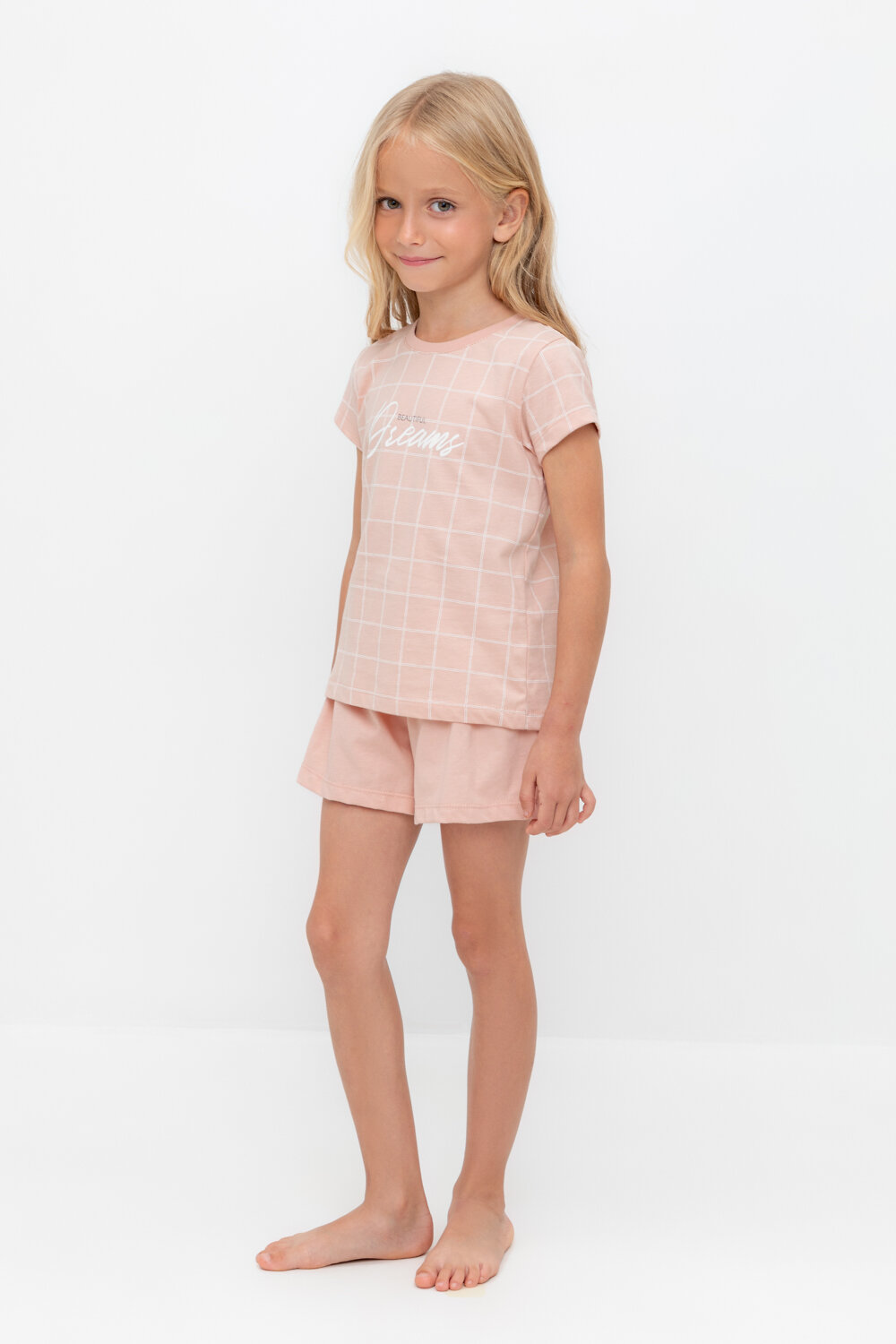 CROCKID Пижама 564984 К 1642 дымчатая роза, двойная клетка