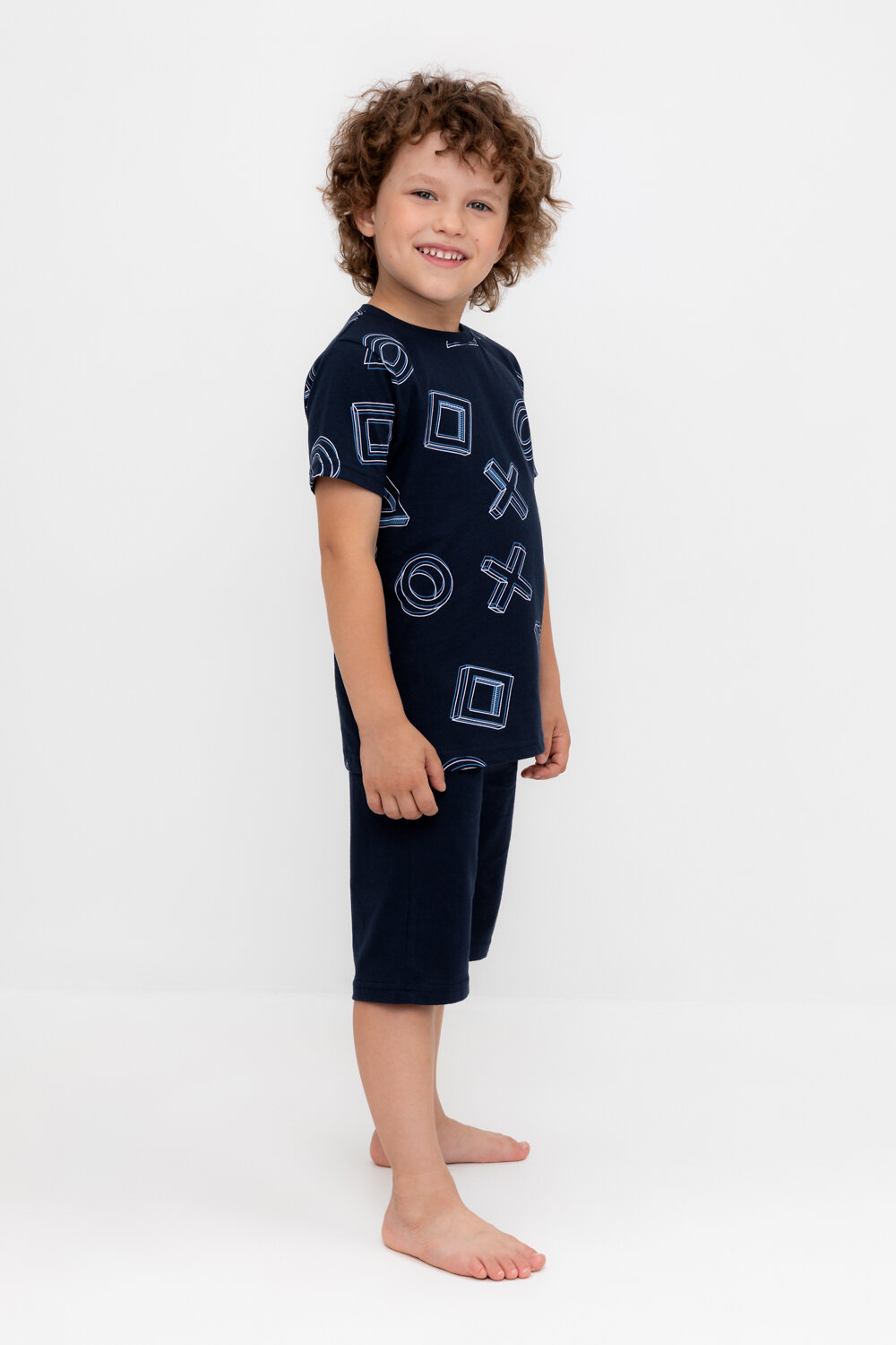 CROCKID Пижама 564987 К 1614 объемные фигуры, индиго