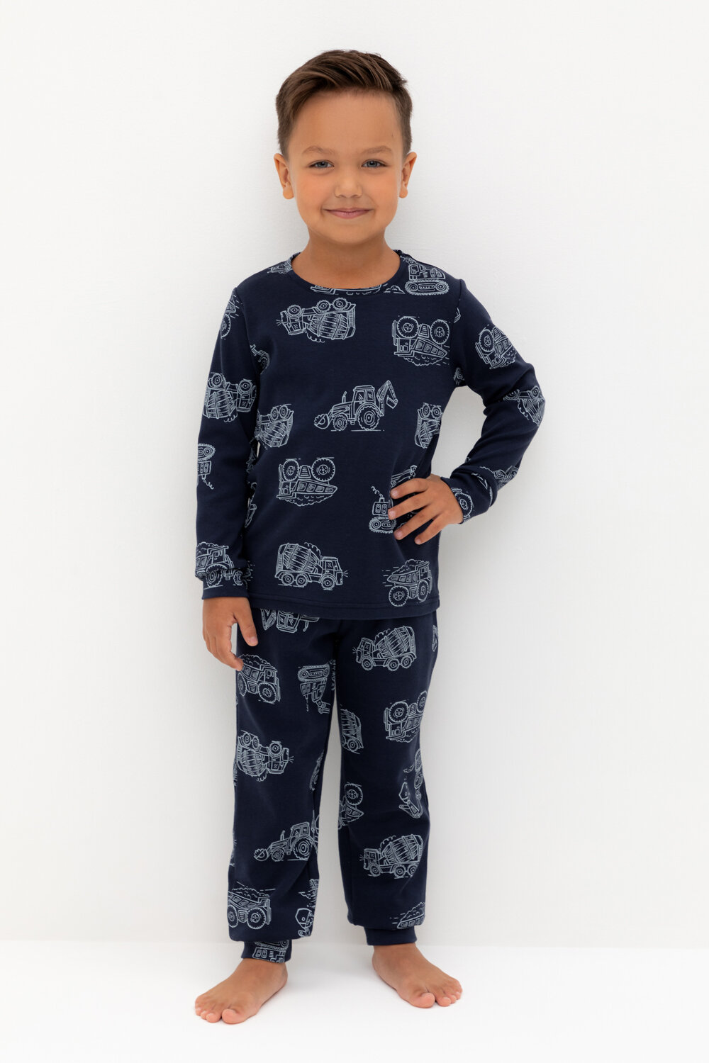 CROCKID Пижама 564988 К 1552 морской синий, дорожная техника