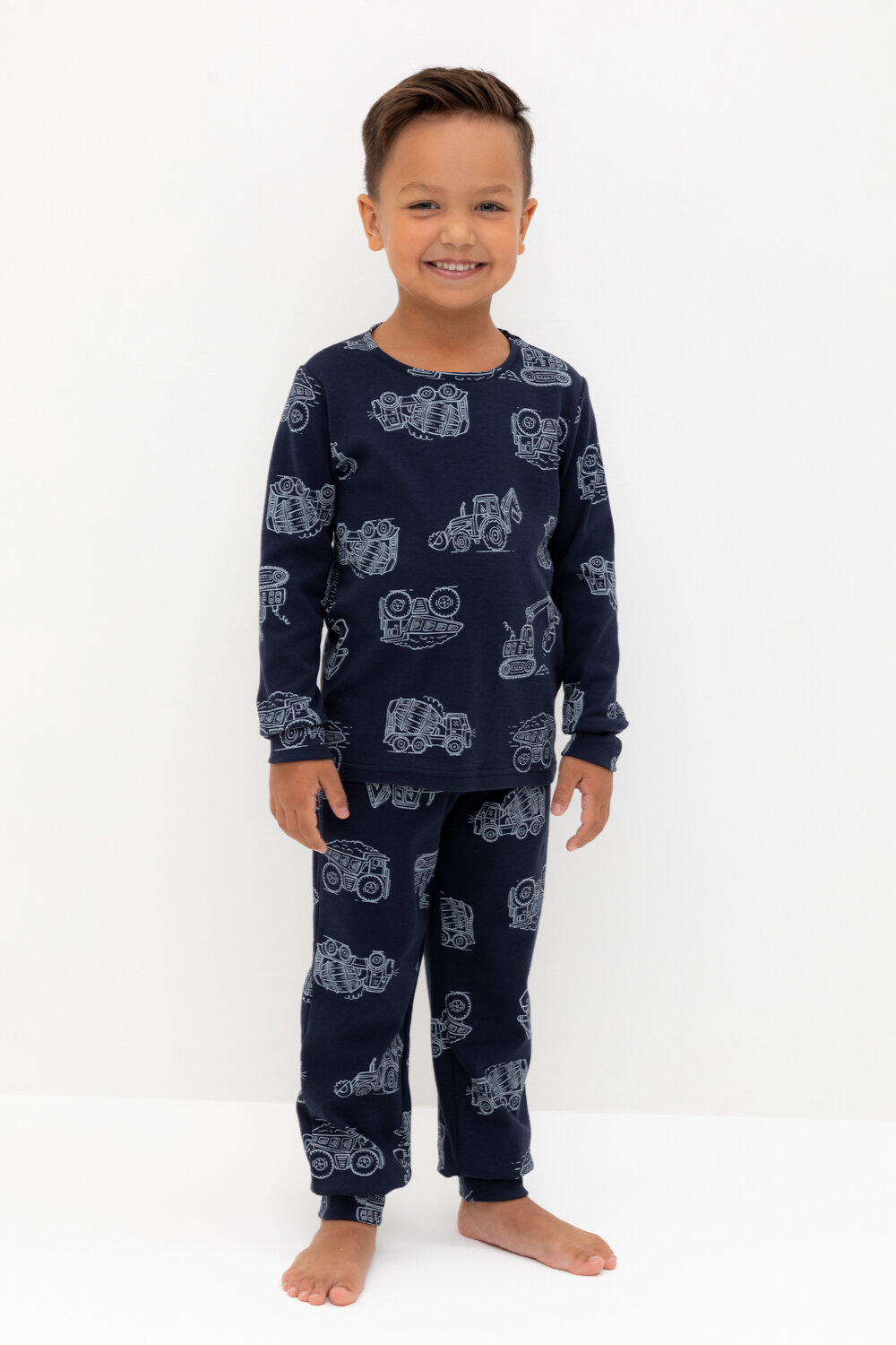 CROCKID Пижама 564988 К 1552 морской синий, дорожная техника