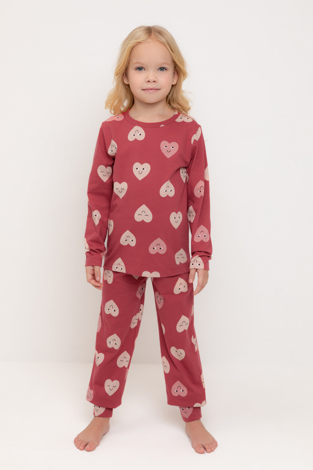 CROCKID Пижама 564994 К 1561 спелая вишня, доброе сердце