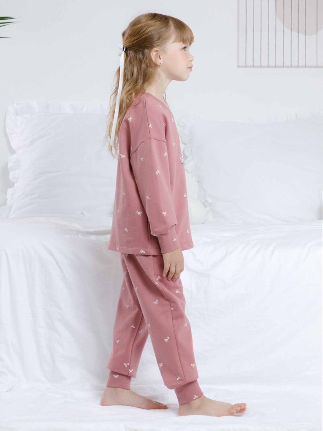 CROCKID Пижама 564999 К 1581 темная пудра, бантики