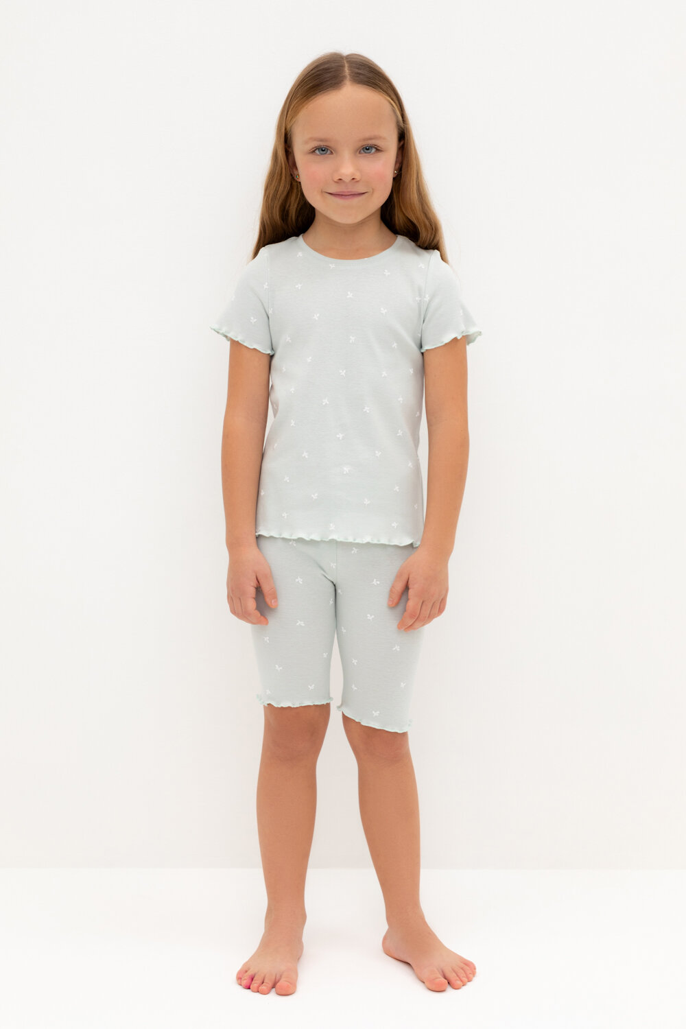 CROCKID Пижама 565006 К 1632 серое небо, мини листики