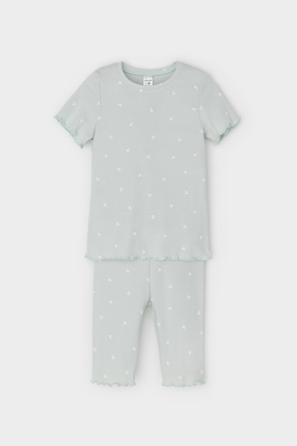 CROCKID Пижама 565006 К 1632 серое небо, мини листики