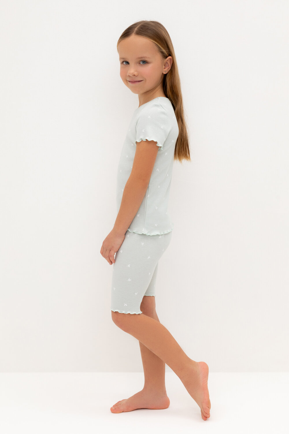 CROCKID Пижама 565006 К 1632 серое небо, мини листики