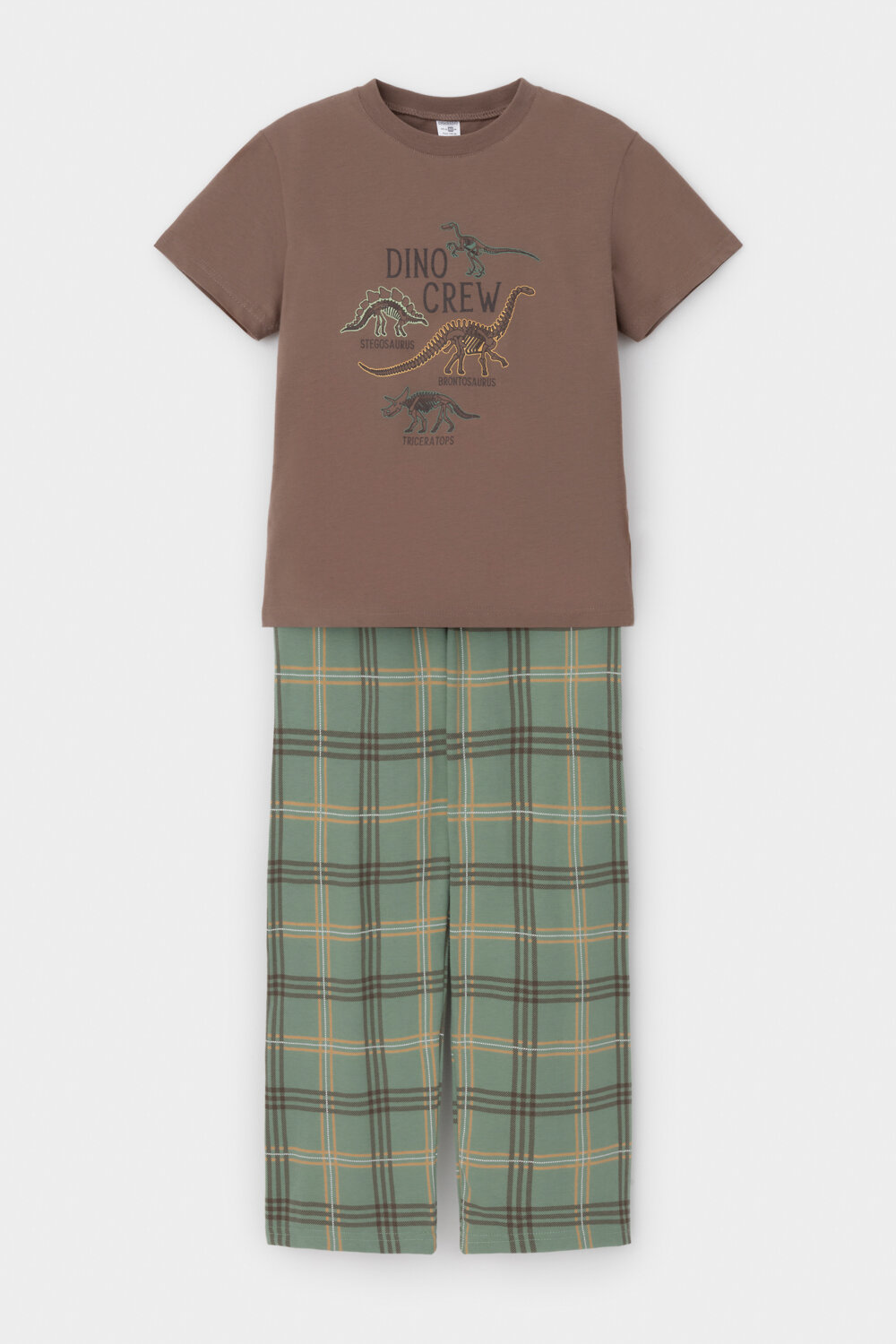 CROCKID Пижама 565014 К 1599/25 сосновая кора, текстильная клетка