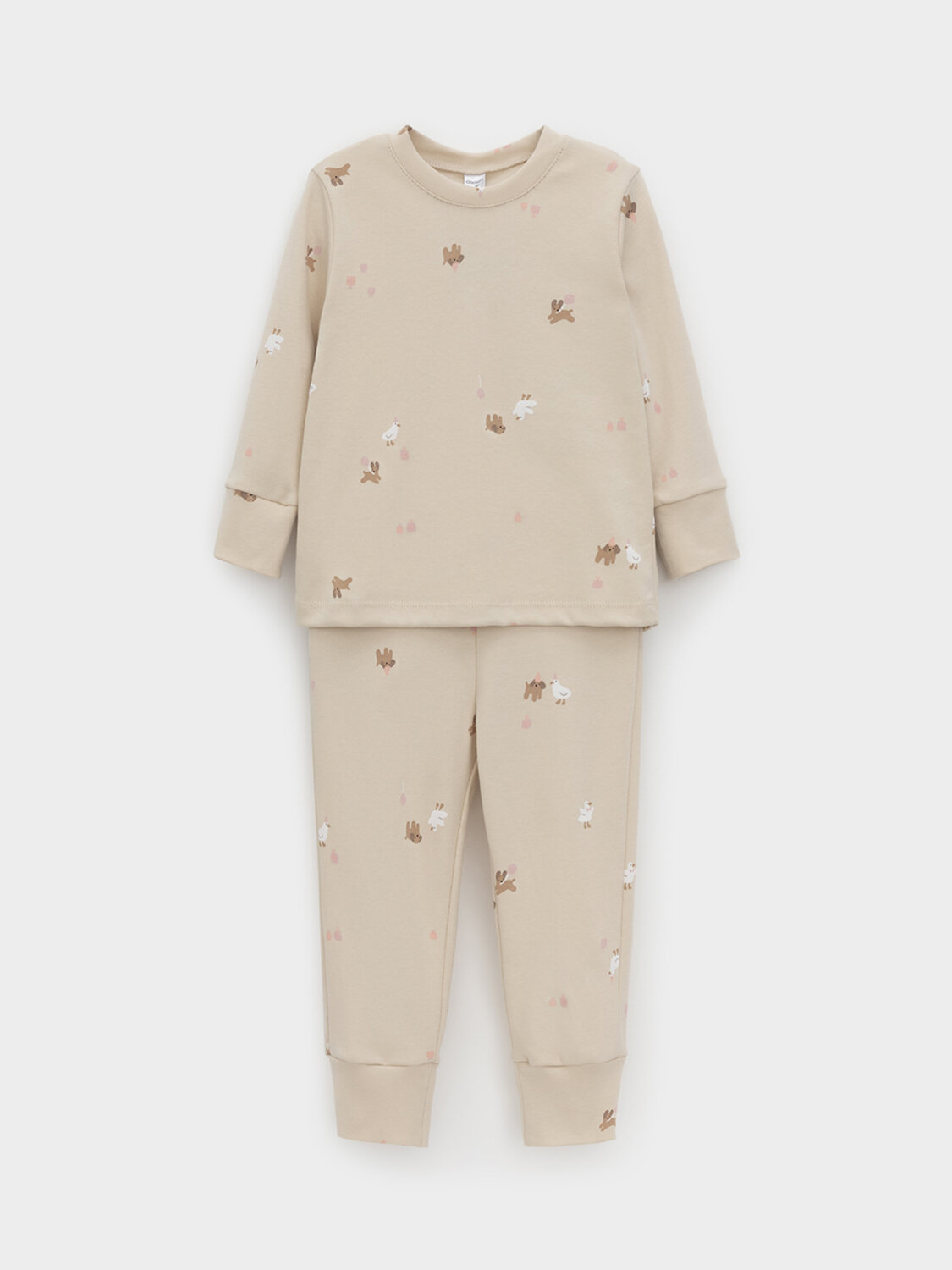 CROCKID Пижама 565020 К 1552 серо-бежевый, милые животные