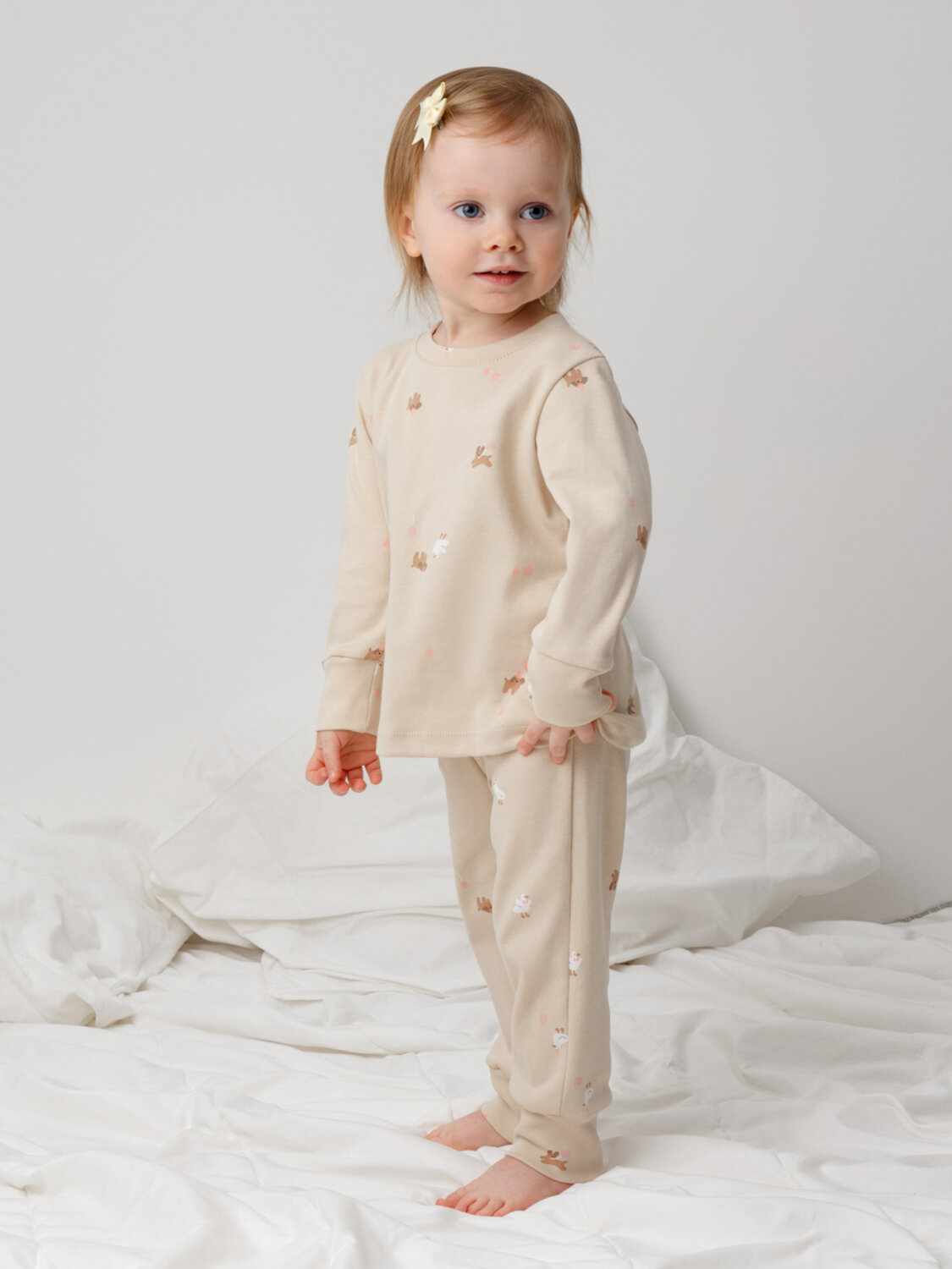 CROCKID Пижама 565020 К 1552 серо-бежевый, милые животные