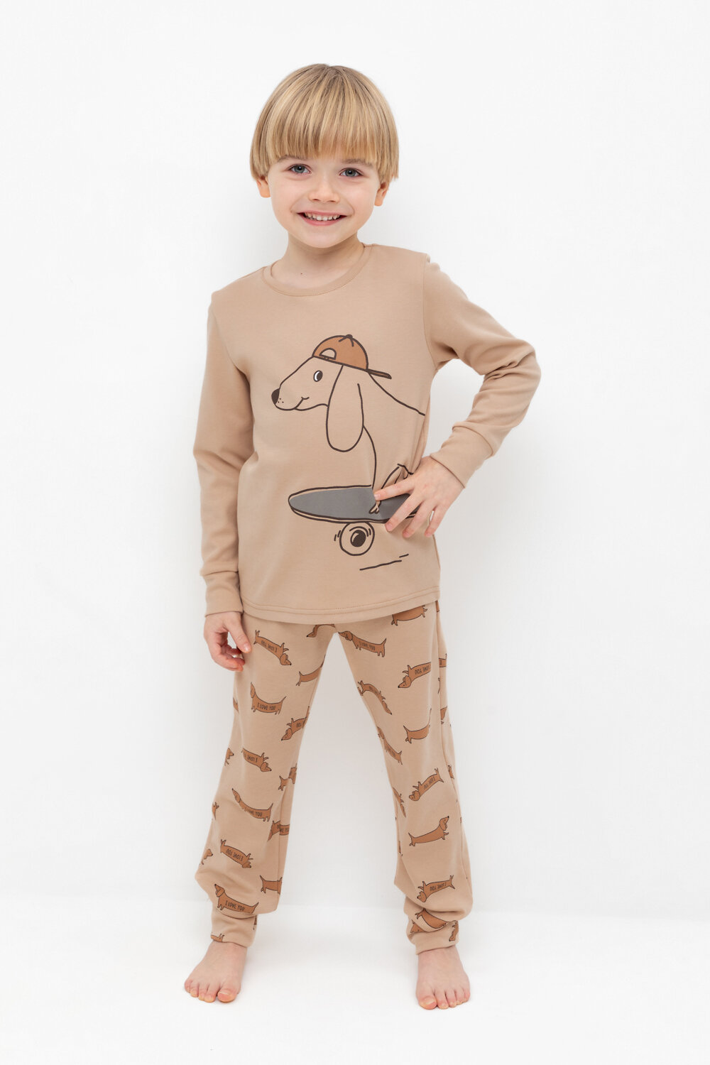CROCKID Пижама 565021 К 1541 нежный бежевый, таксы