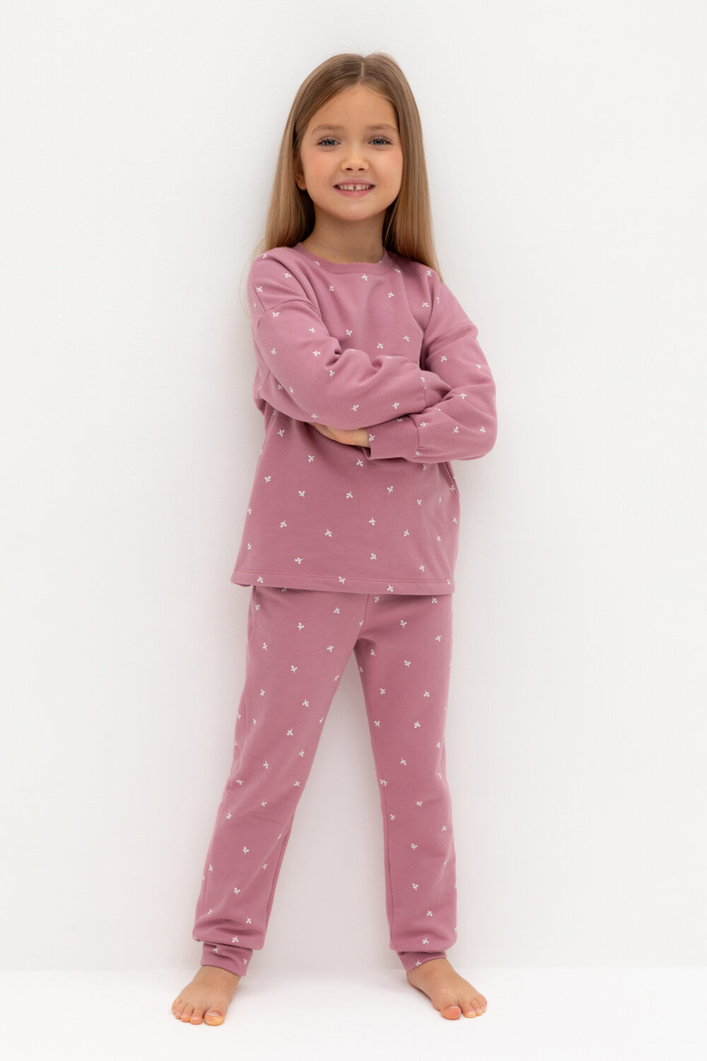 CROCKID Пижама 565023 К 1581 пепельная роза, мини листики
