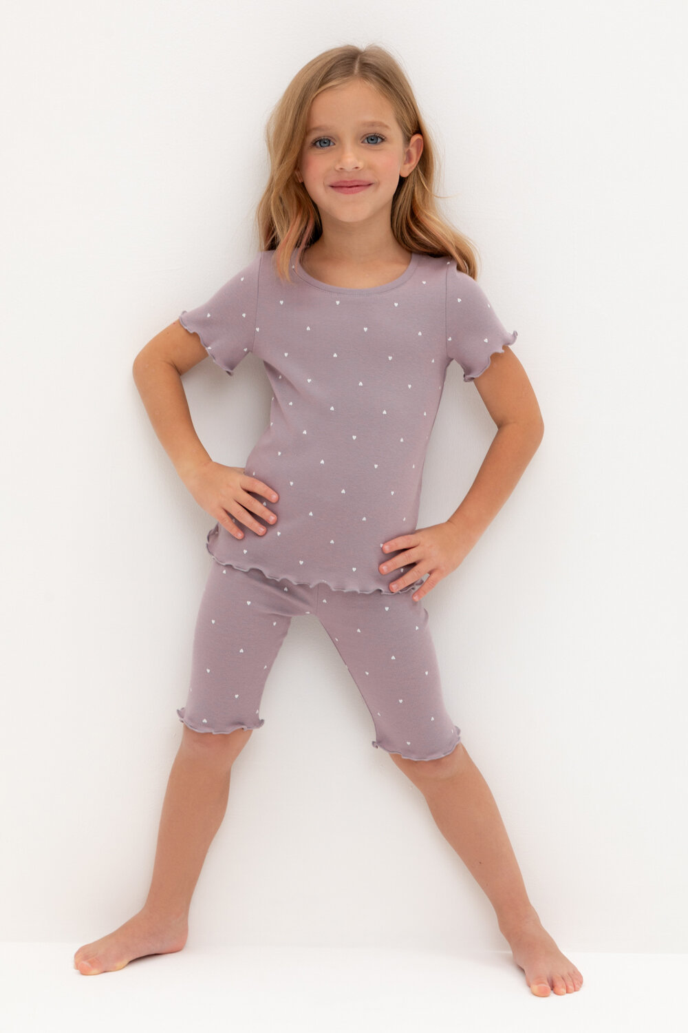 CROCKID Пижама 565025 К 1632 морской туман, мини сердечки