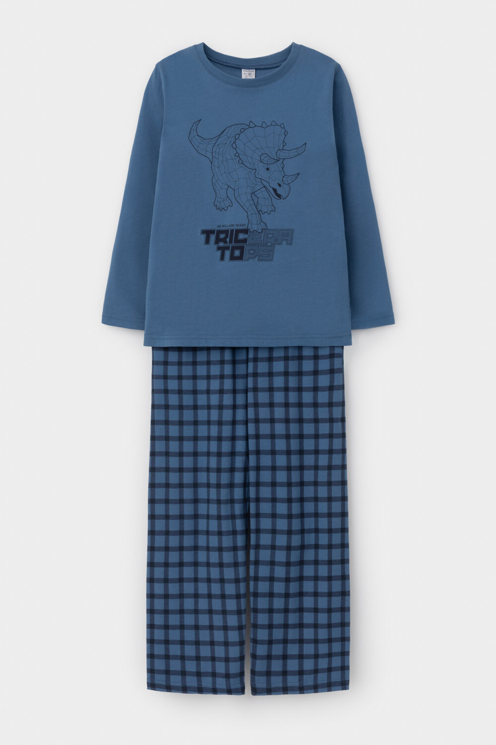 CROCKID Пижама 565026 К 1600 синяя волна, клетка
