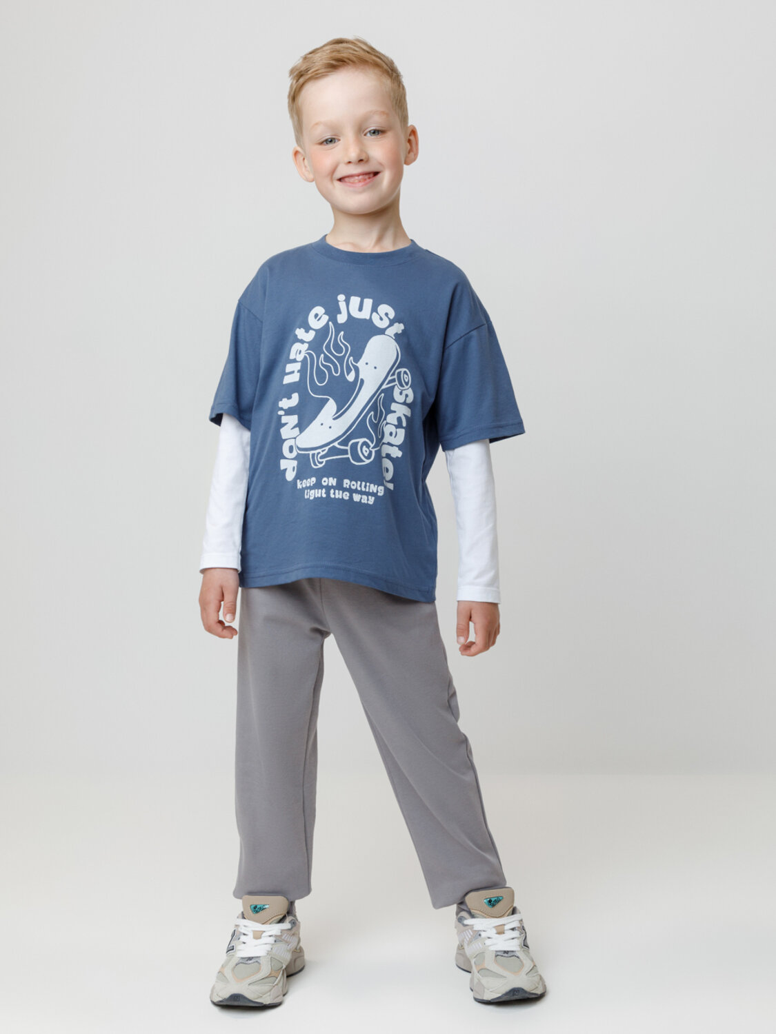 CROCKID Брюки 565044 МП 400882-2уп серый, темно-синий