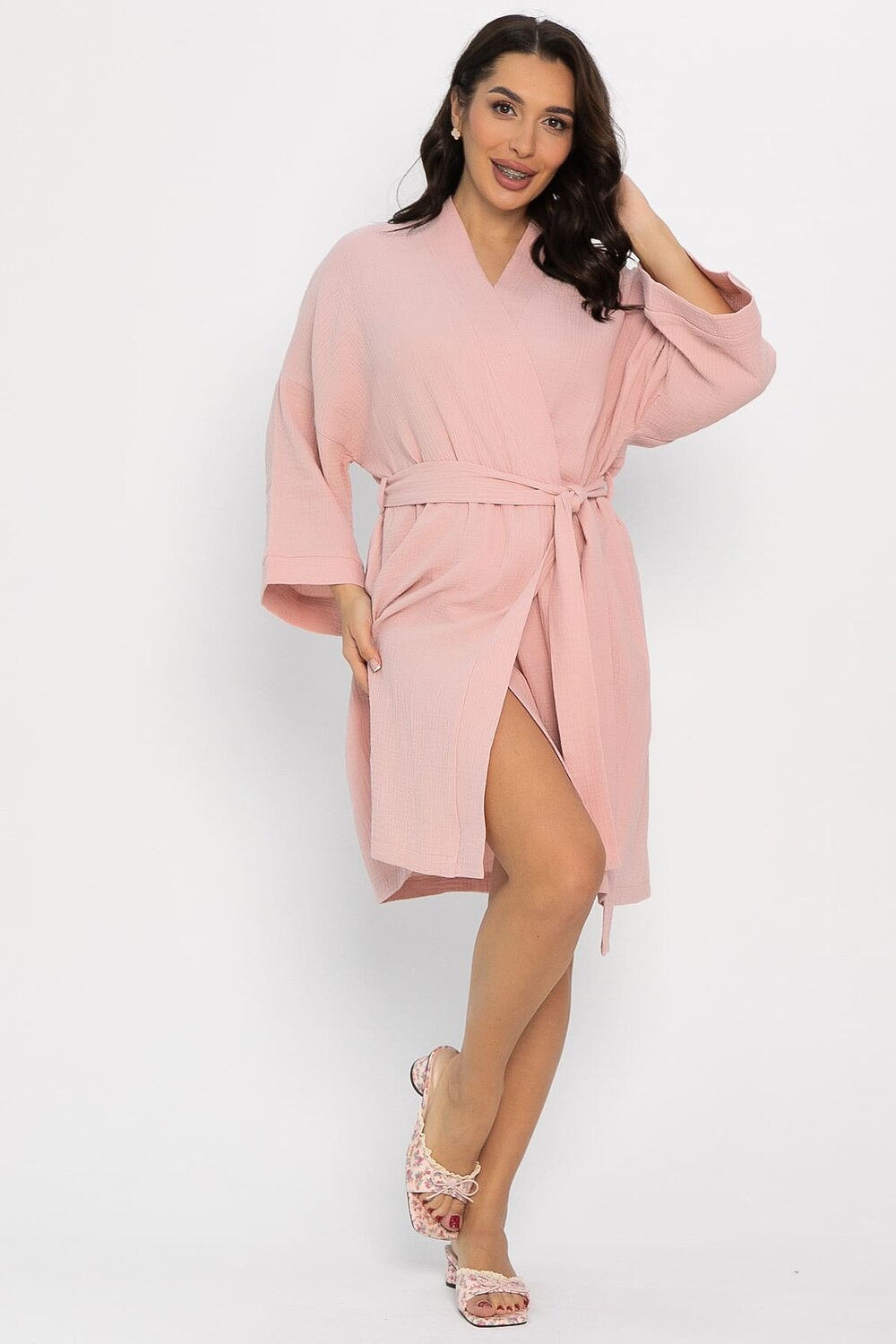 LT Collection Халат 565806 П14578-52М розовый