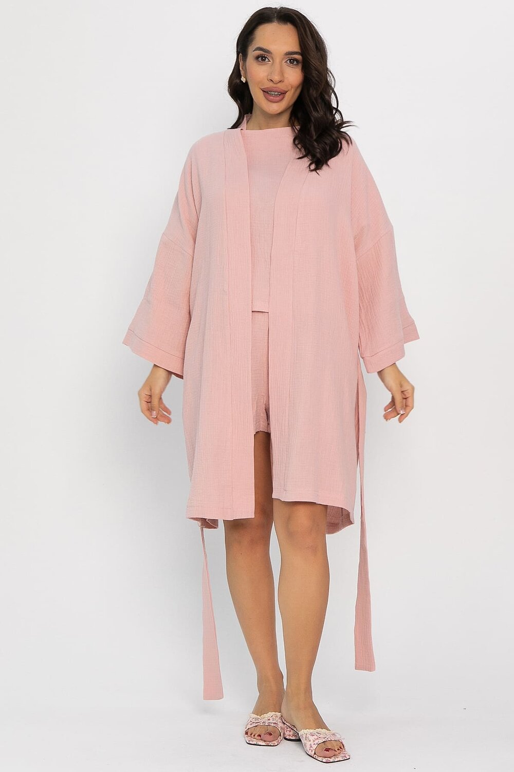 LT Collection Халат 565806 П14578-52М розовый