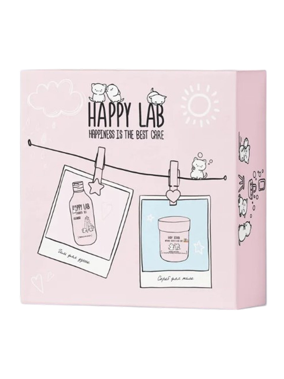 Happy Lab Набор для ухода за телом Lovin you: гель для душа, скраб для тела, 300 мл, 240 г 566117 28086