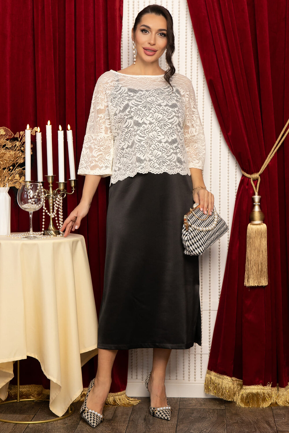 LT Collection Костюм 566590 К14678-10М черный/молочный