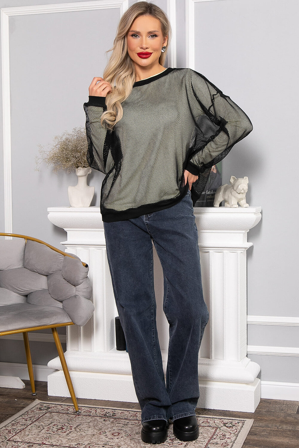 LT Collection Свитшот 566754 Б14711-5М черно-лимонный