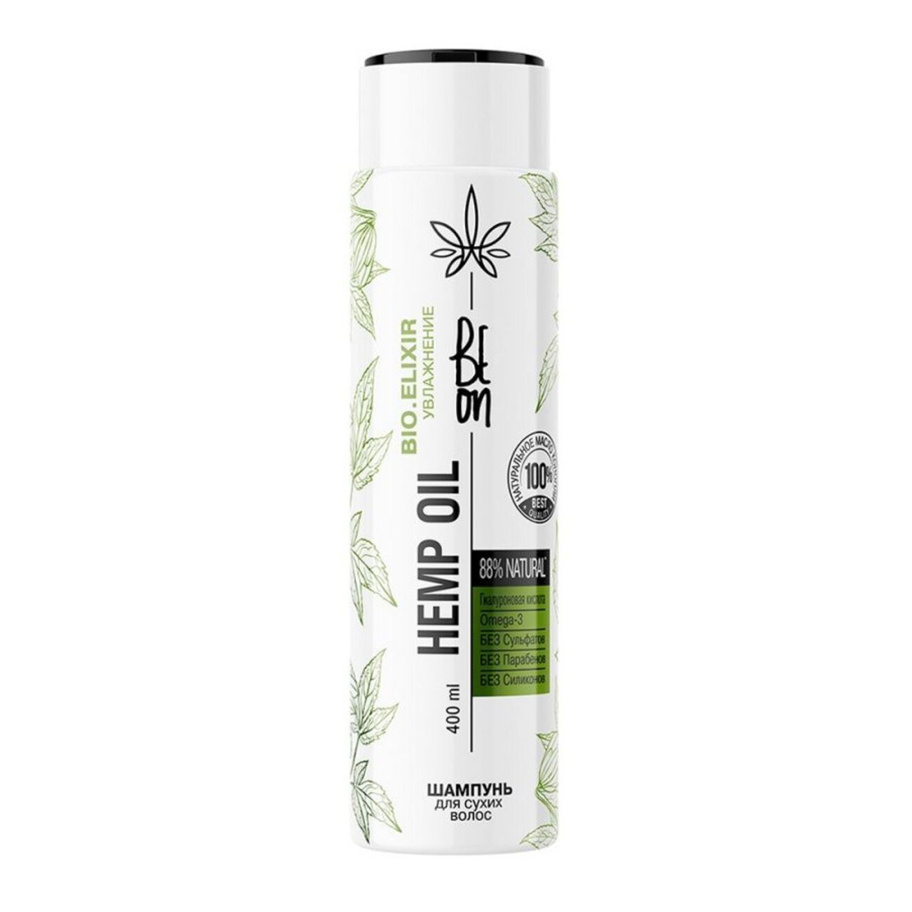 BeOn Шампунь для сухих волос увлажняющий / Hemp Oil, 400 мл 567066 20415