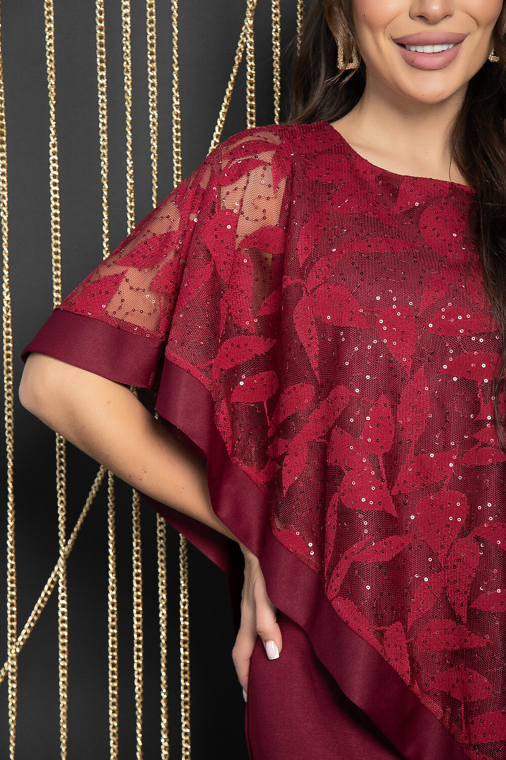 LT Collection Платье 567136 П14586-7М бордовый