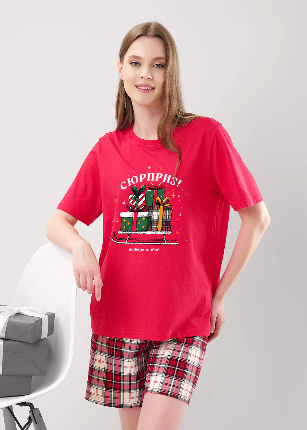 CLEVER Пижама 567218 LP15-1199 красный/молочный