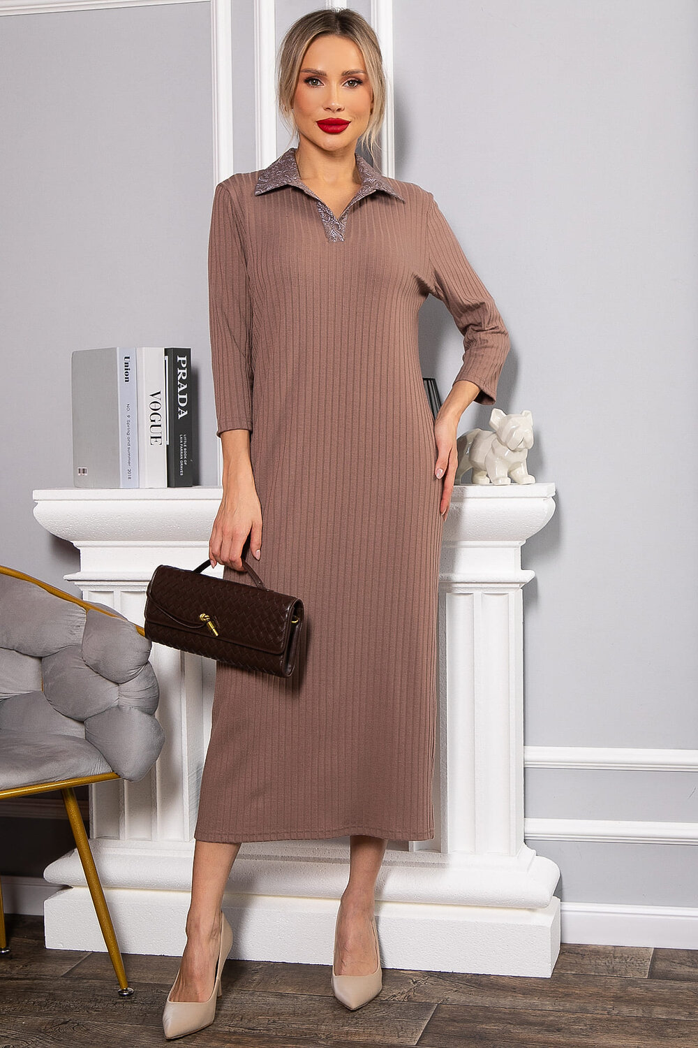 LT Collection Платье 567771 П14591-10М коричневый