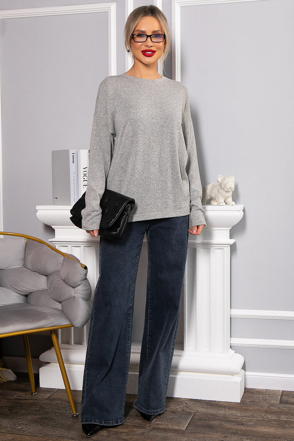 LT Collection Свитшот 567784 Б14725-31М серо-бежевый