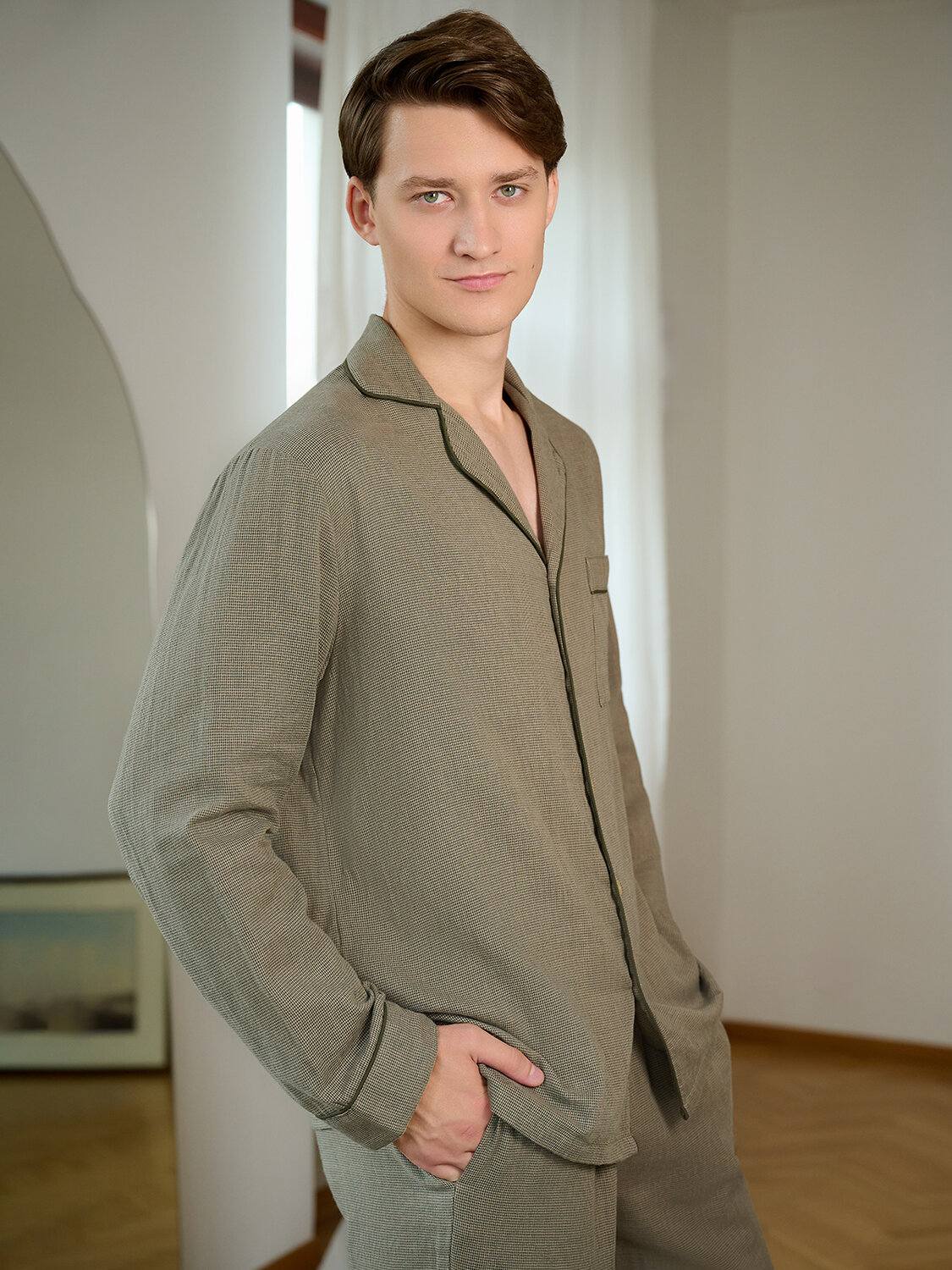 INDEFINI Пижама 567913 5013PCC Оливково-зеленый