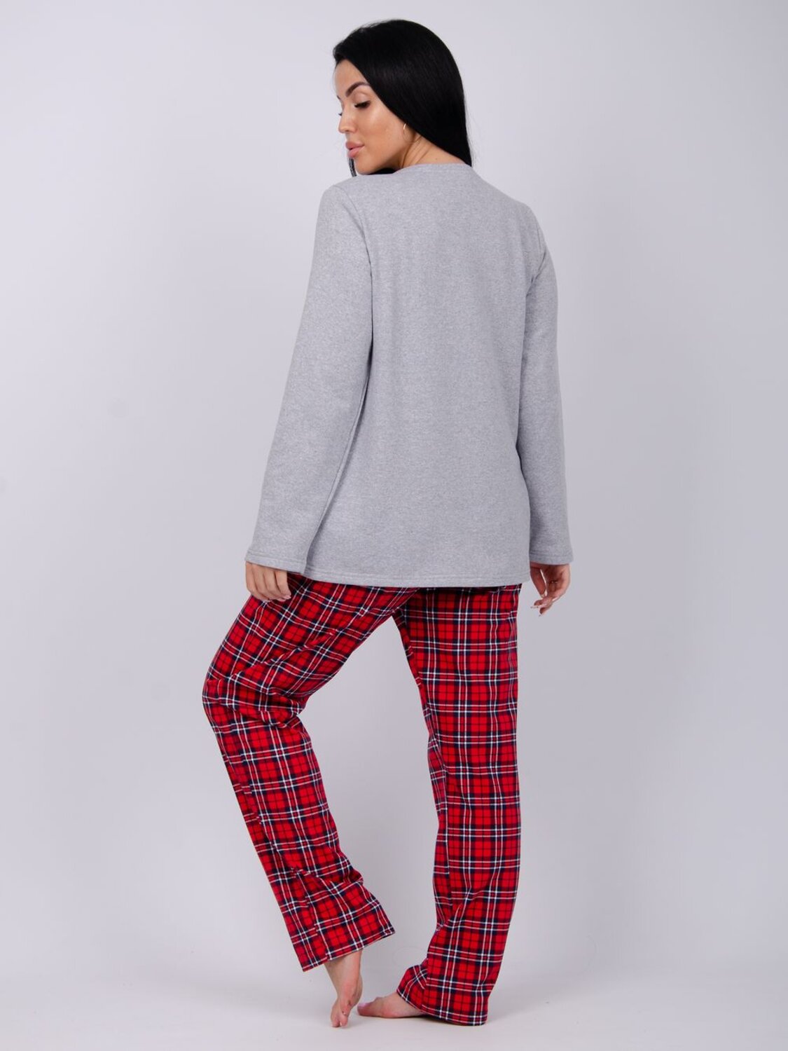 Malina Пижама 567941 3114 светло-серый меланж/красный
