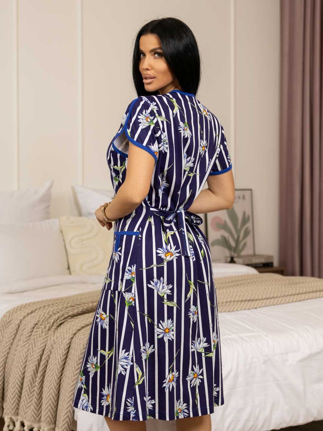 Текс-плюс Халат 567953 НФ-00245171 Индиго,белый