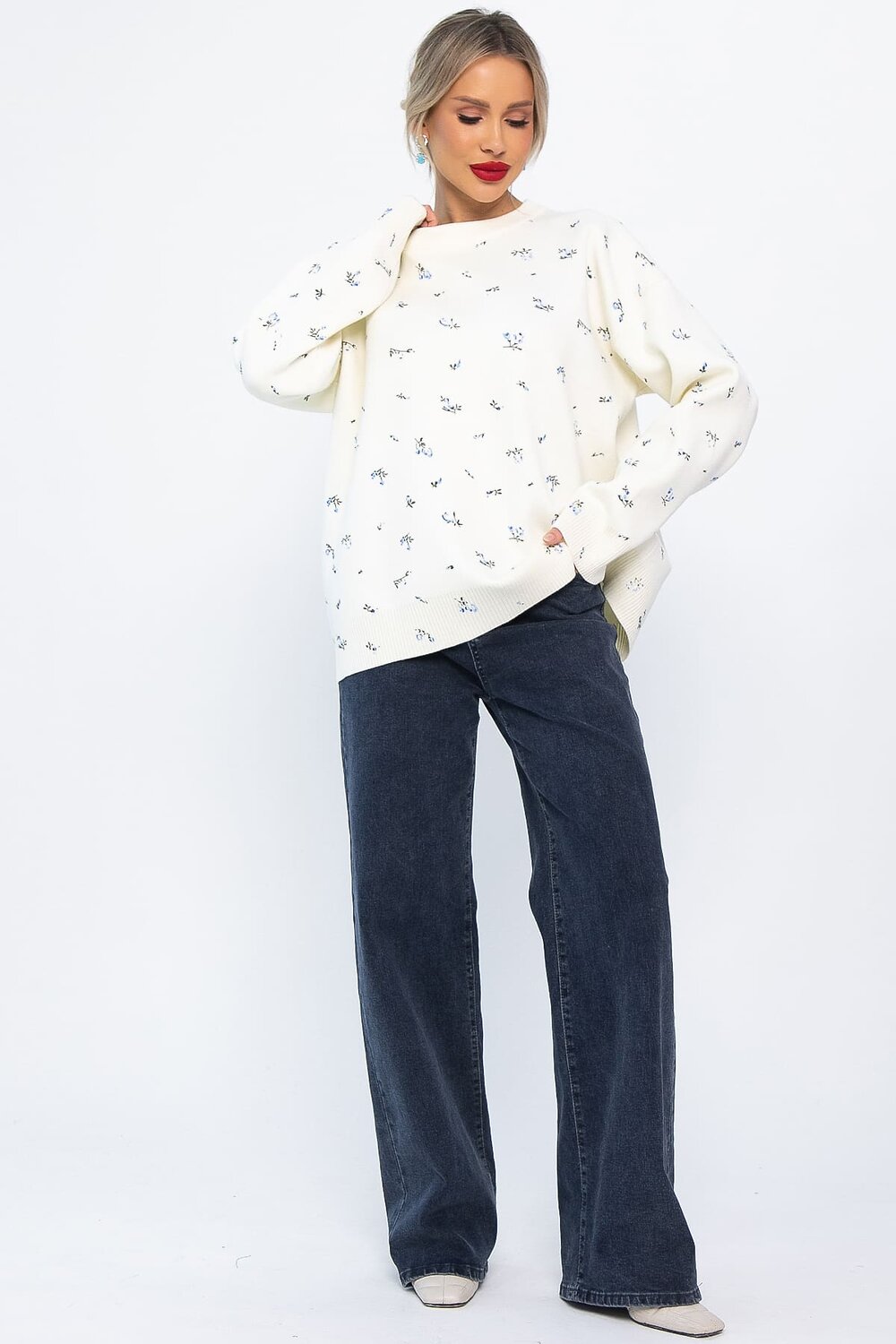 LT Collection Свитер 567993 Б14761-1М молочный