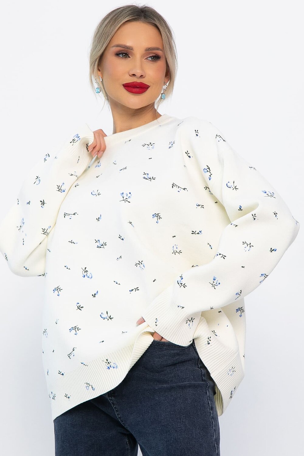 LT Collection Свитер 567993 Б14761-1М молочный