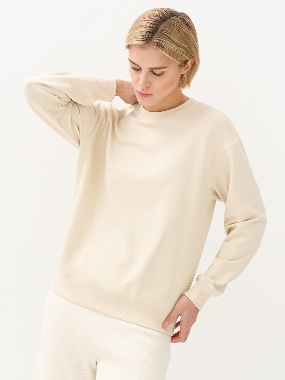 Omsa Свитшот 568033 OmD 1912С Свитшот жен. свобод/кроя, CO+EL Beige Chiaro (Бежевый)