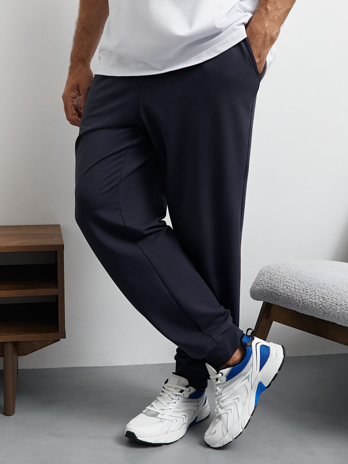Omsa Брюки 568034 OmU 3231С Брюки джоггеры муж. на манжетах, CO+EL Blu (Синий)