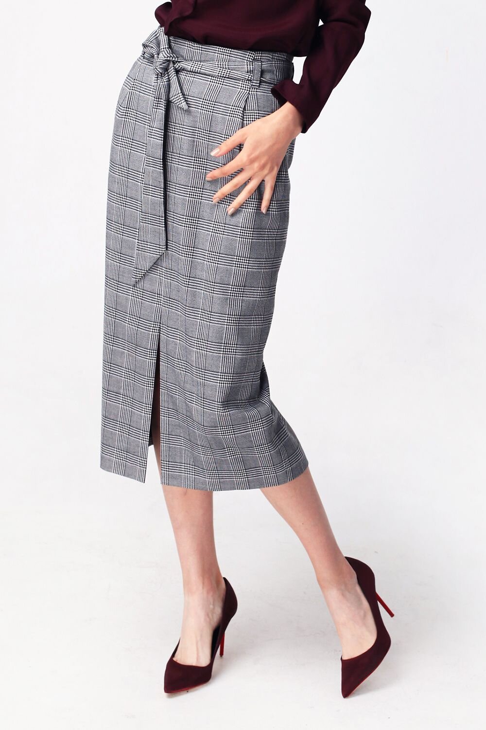 VILATTE Юбка 568104 D26.367 серый-черный