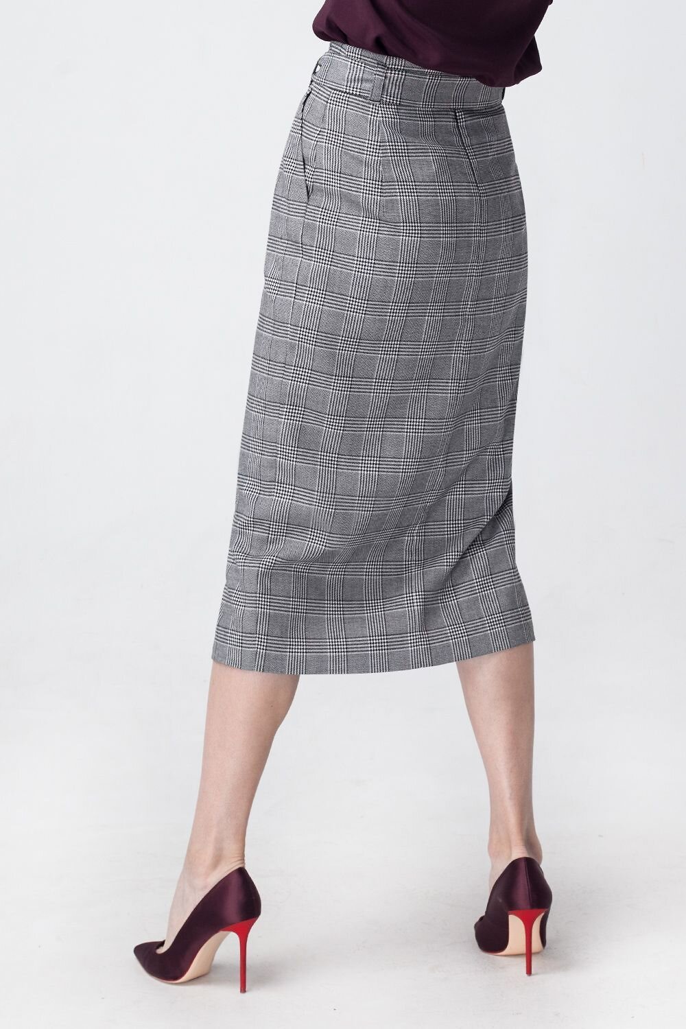 VILATTE Юбка 568104 D26.367 серый-черный