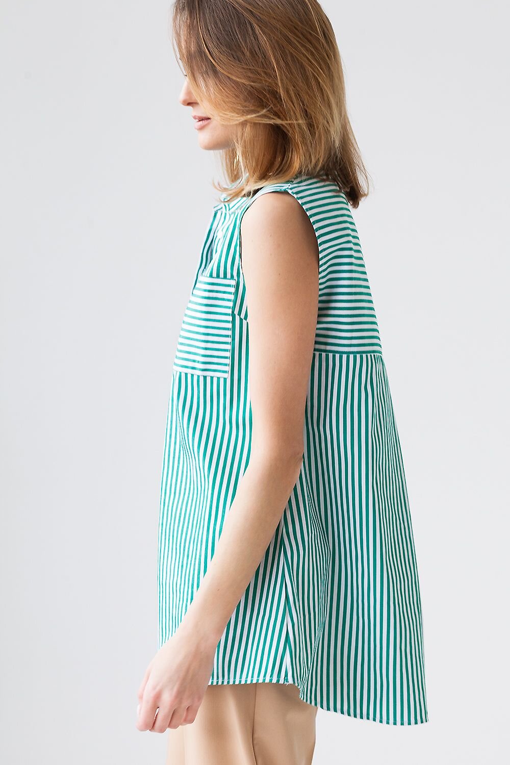 VILATTE Блузка 568106 D29.637 белый-зеленый