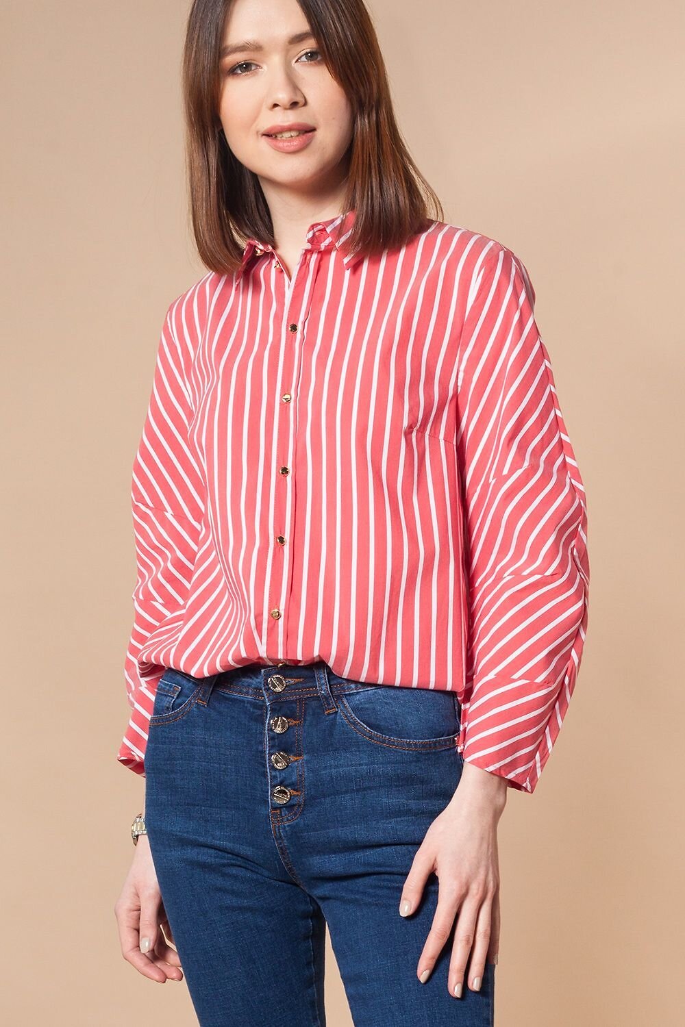 VILATTE Блузка 568113 D29.657 красный-белый