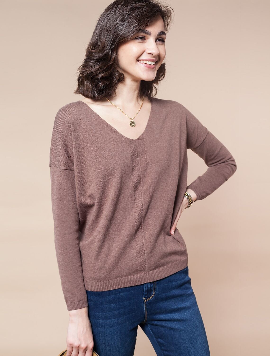 VILATTE Джемпер 568139 D39.462 кофейный