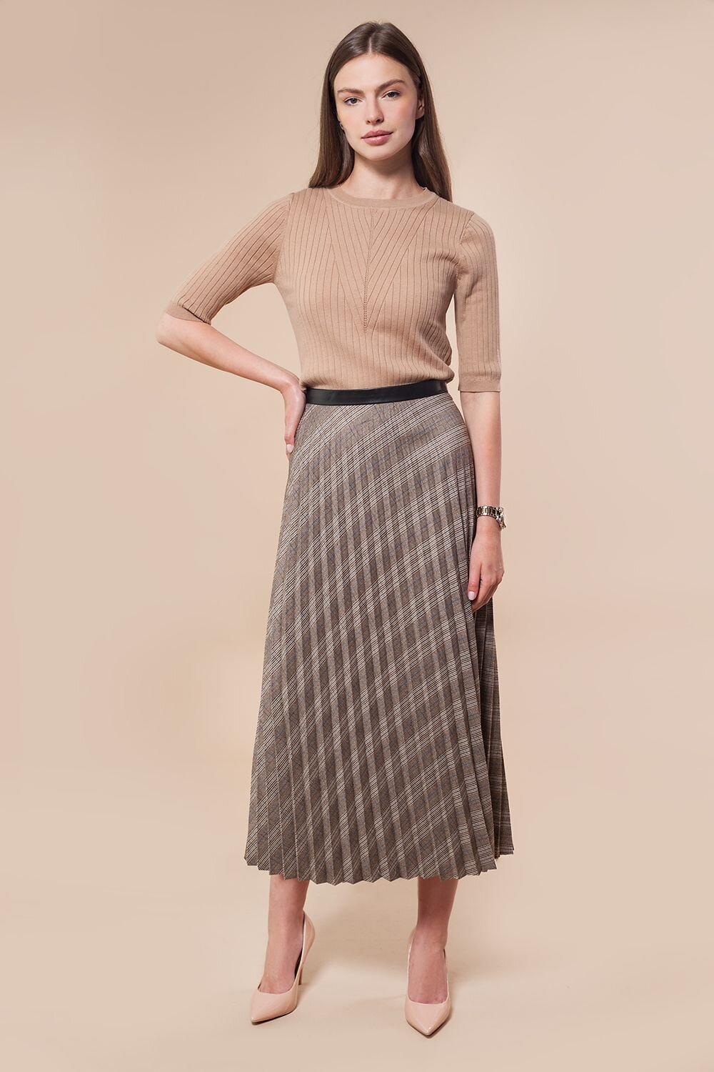 VILATTE Джемпер 568147 D39.464 темно-бежевый