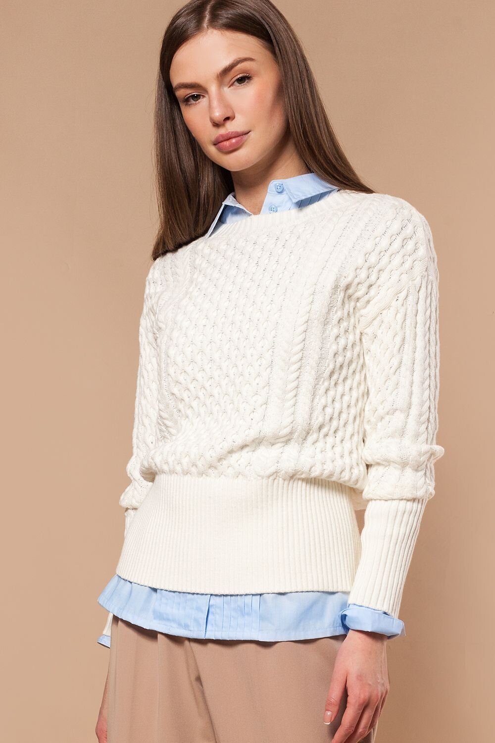 VILATTE Джемпер 568149 D39.474 белый