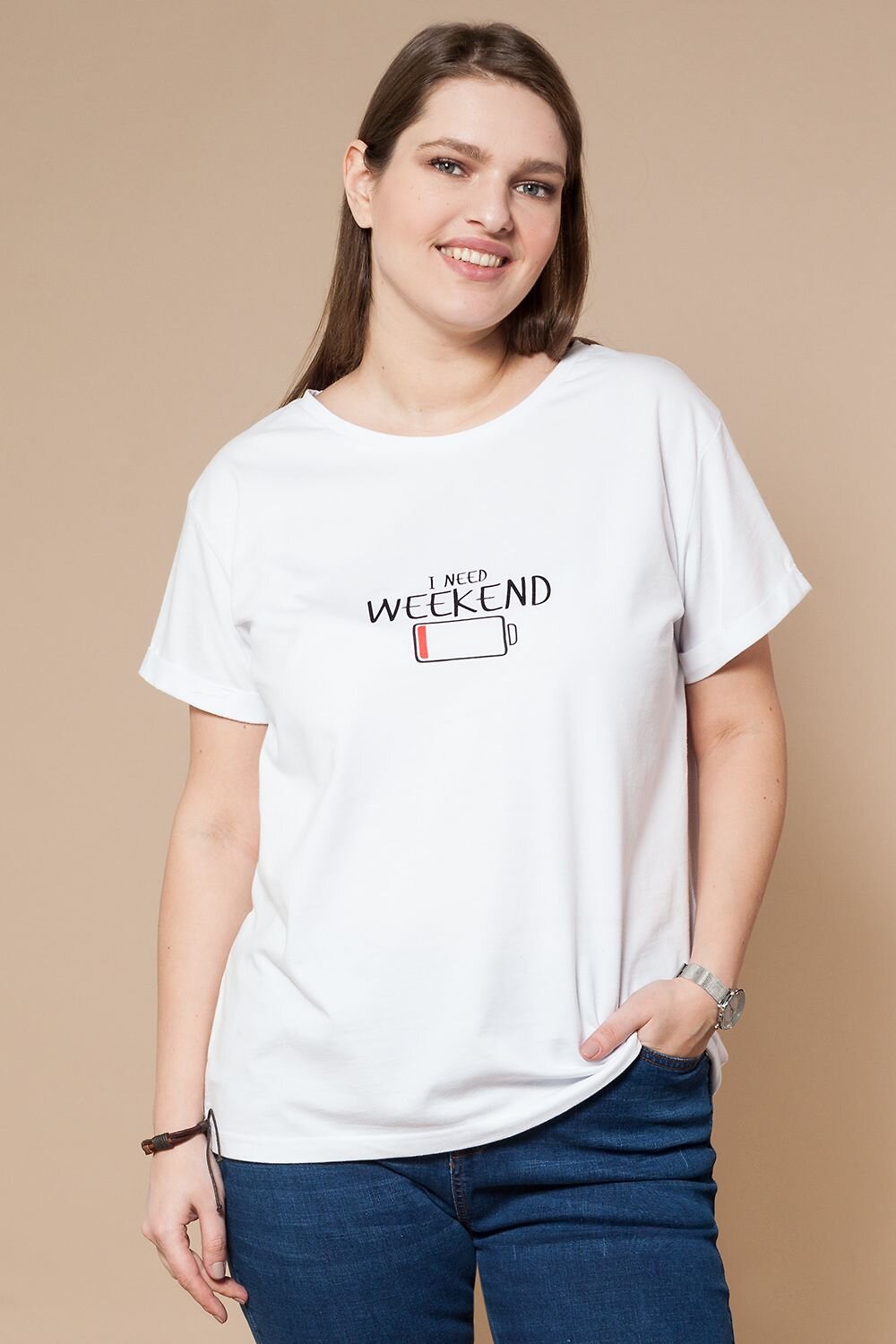 VILATTE Футболка 568156 D49.647 белый_I need weekend