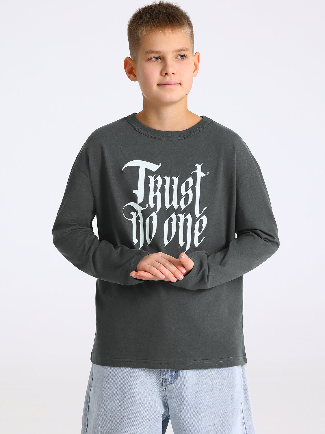 Апрель Лонгслив 568176 1ПДЛД4336001 темно-серый