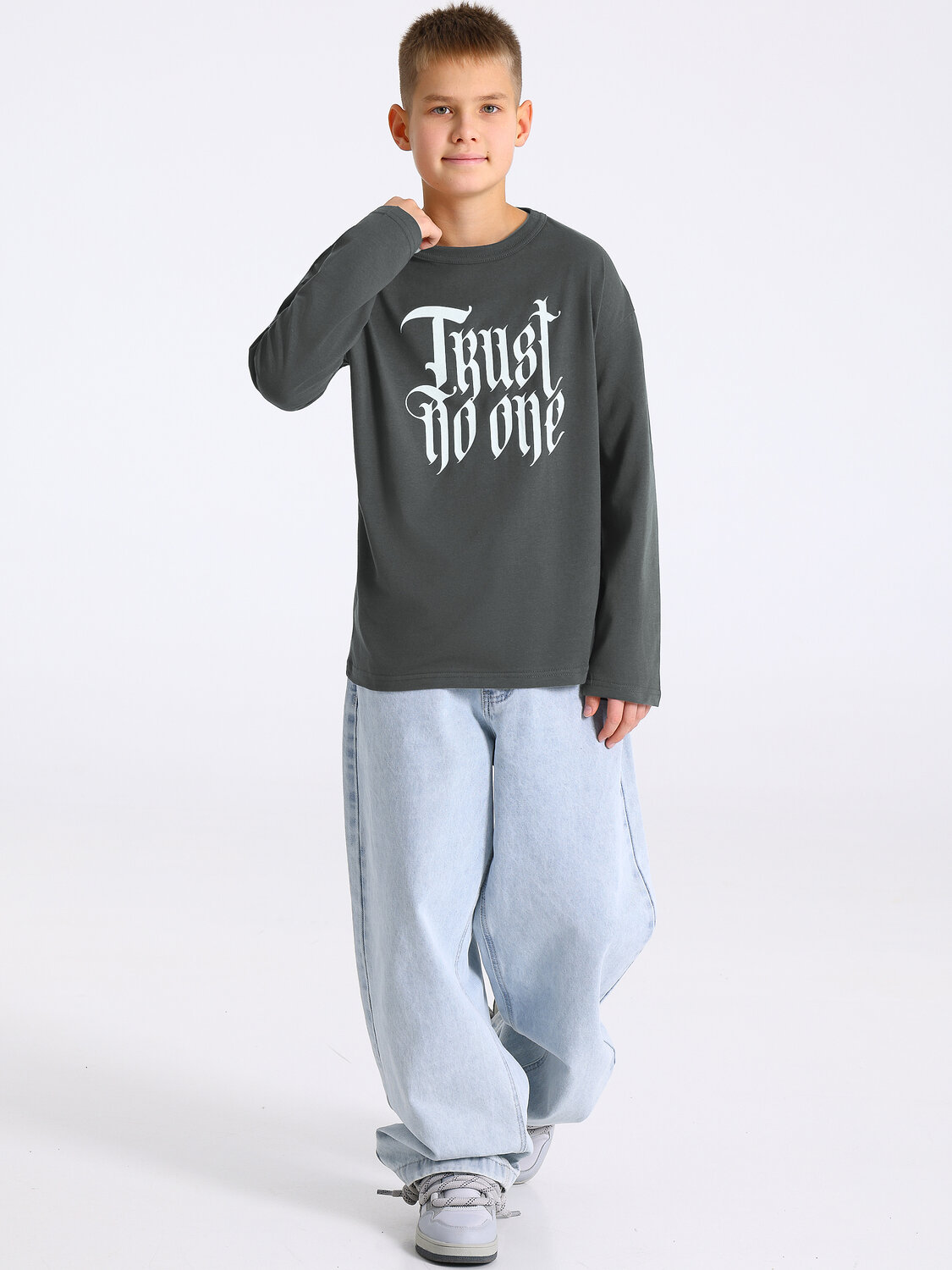 Апрель Лонгслив 568176 1ПДЛД4336001 темно-серый