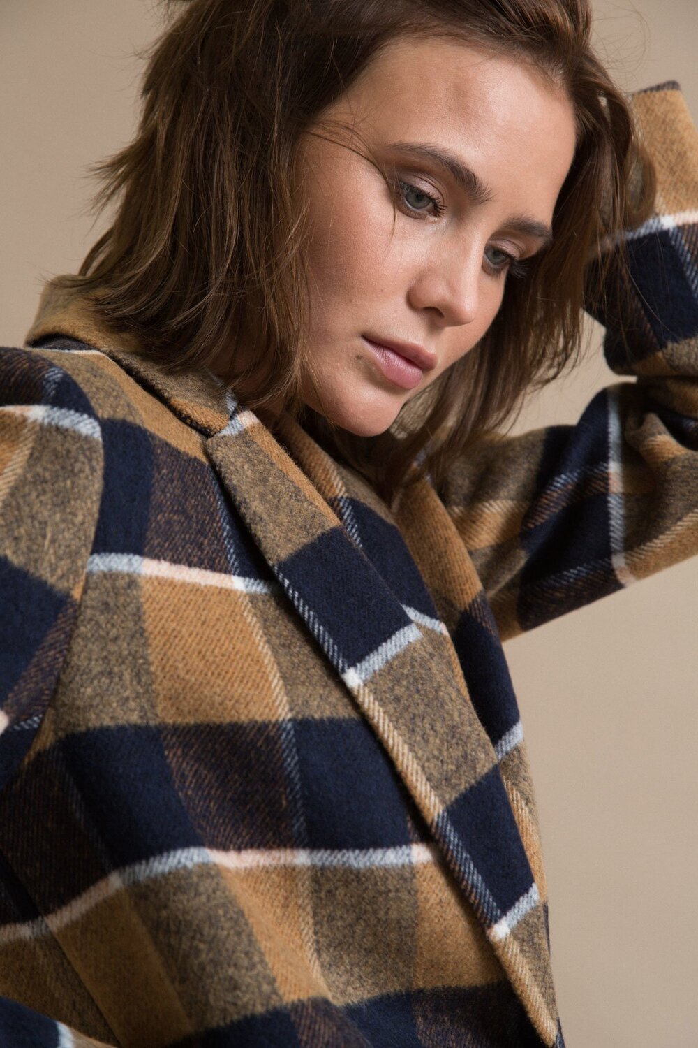 Emka Fashion Пальто 93836 R026/myrmyr коричневый, синий, бежевый
